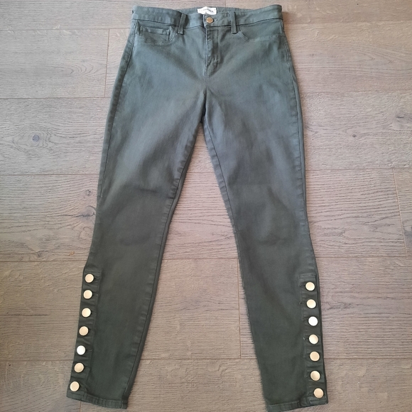 L’Agence Piper High Rise Skinny Pants Jeans Dark Ivy Coated - Picture 2 of 9